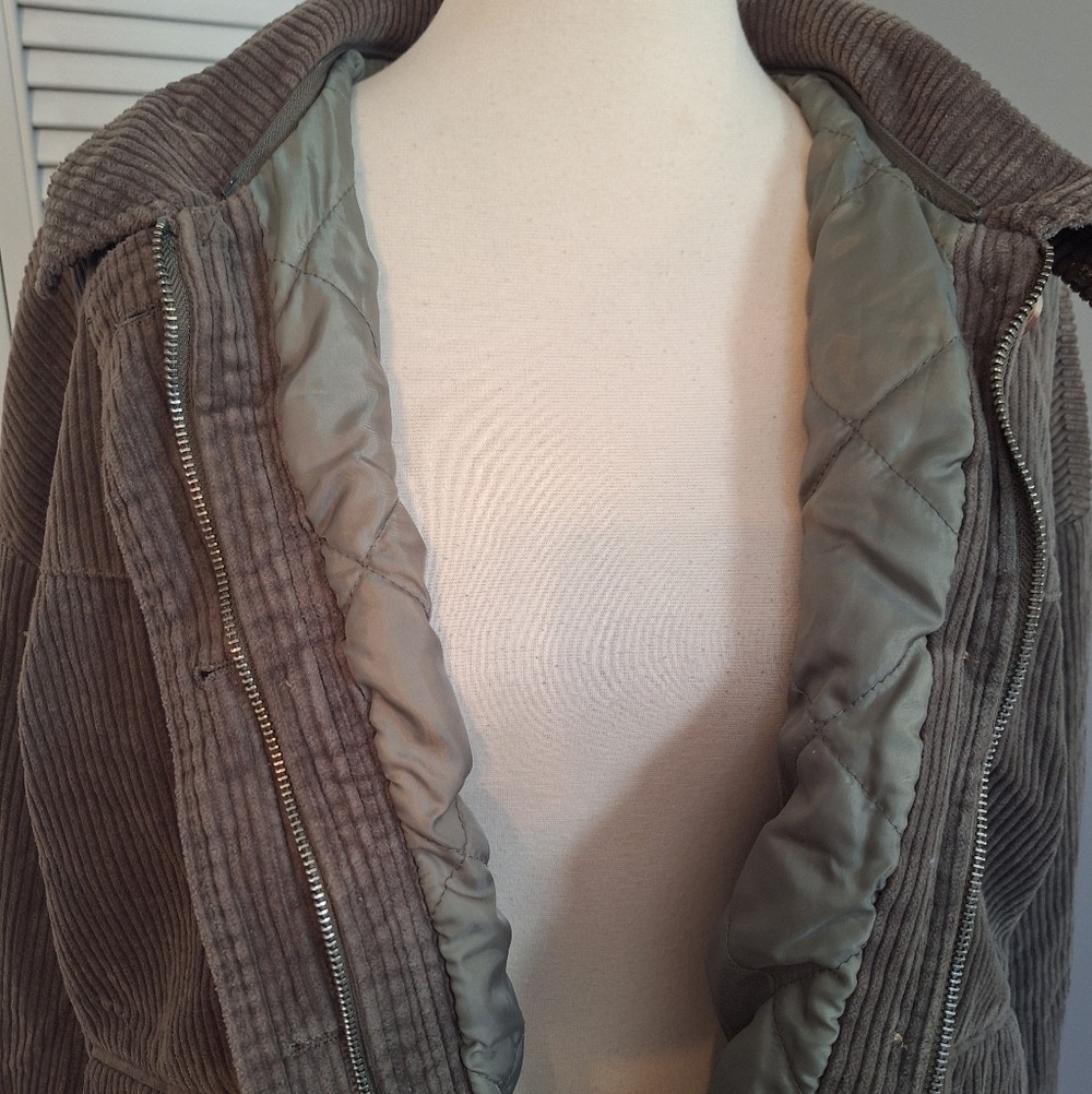 Vintage Arizona Camo Green Quilted Corduroy Jacket LG - Picture 3 of 4